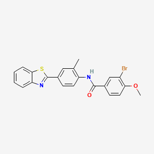 molecular formula C22H17BrN2O2S B5104266 N-[4-(1,3-benzothiazol-2-yl)-2-methylphenyl]-3-bromo-4-methoxybenzamide 