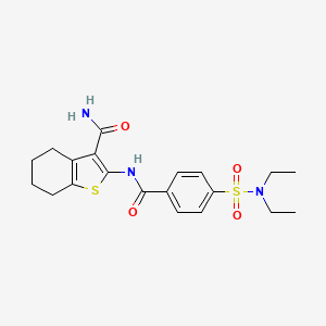 molecular formula C20H25N3O4S2 B5104284 2-({4-[(diethylamino)sulfonyl]benzoyl}amino)-4,5,6,7-tetrahydro-1-benzothiophene-3-carboxamide 