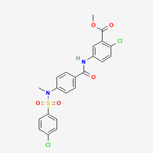 molecular formula C22H18Cl2N2O5S B5104292 methyl 2-chloro-5-({4-[[(4-chlorophenyl)sulfonyl](methyl)amino]benzoyl}amino)benzoate 