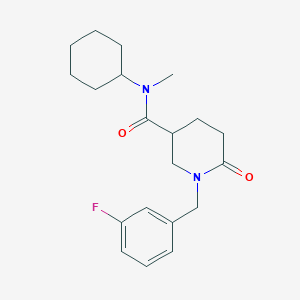 molecular formula C20H27FN2O2 B5104293 N-cyclohexyl-1-(3-fluorobenzyl)-N-methyl-6-oxo-3-piperidinecarboxamide 