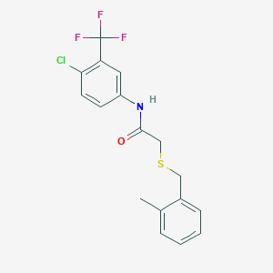 molecular formula C17H15ClF3NOS B5104312 N-[4-chloro-3-(trifluoromethyl)phenyl]-2-[(2-methylbenzyl)thio]acetamide 