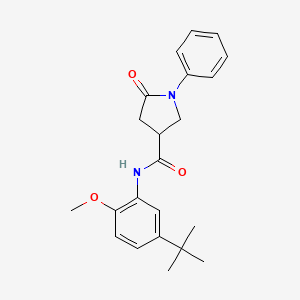 N-(5-tert-butyl-2-methoxyphenyl)-5-oxo-1-phenyl-3-pyrrolidinecarboxamide