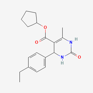 molecular formula C19H24N2O3 B5104422 cyclopentyl 4-(4-ethylphenyl)-6-methyl-2-oxo-1,2,3,4-tetrahydro-5-pyrimidinecarboxylate 