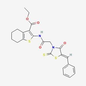 ethyl 2-{[(5-benzylidene-4-oxo-2-thioxo-1,3-thiazolidin-3-yl)acetyl]amino}-4,5,6,7-tetrahydro-1-benzothiophene-3-carboxylate