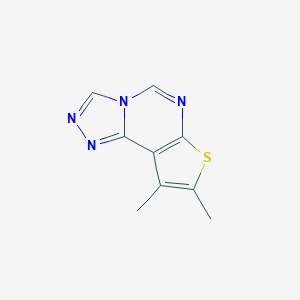 molecular formula C9H8N4S B510445 8,9-Dimethylthieno[3,2-e][1,2,4]triazolo[4,3-c]pyrimidine CAS No. 296263-69-9
