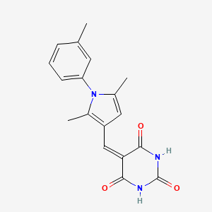 molecular formula C18H17N3O3 B5104455 5-{[2,5-dimethyl-1-(3-methylphenyl)-1H-pyrrol-3-yl]methylene}-2,4,6(1H,3H,5H)-pyrimidinetrione 