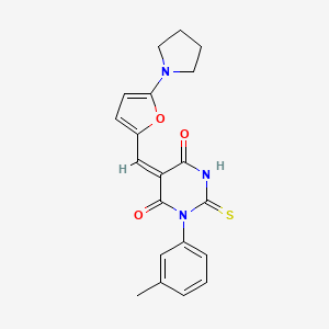 1-(3-methylphenyl)-5-{[5-(1-pyrrolidinyl)-2-furyl]methylene}-2-thioxodihydro-4,6(1H,5H)-pyrimidinedione