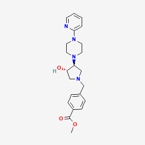 molecular formula C22H28N4O3 B5104503 methyl 4-({(3S*,4S*)-3-hydroxy-4-[4-(2-pyridinyl)-1-piperazinyl]-1-pyrrolidinyl}methyl)benzoate 