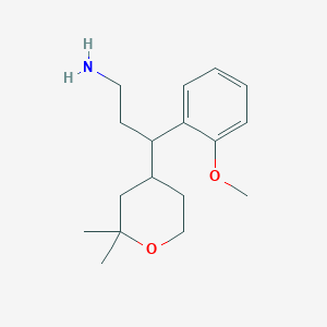 3-(2,2-dimethyltetrahydro-2H-pyran-4-yl)-3-(2-methoxyphenyl)-1-propanamine