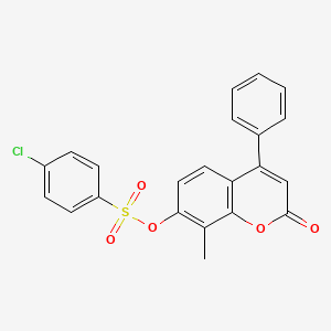 molecular formula C22H15ClO5S B5104526 8-METHYL-2-OXO-4-PHENYL-2H-CHROMEN-7-YL 4-CHLORO-1-BENZENESULFONATE 