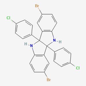 molecular formula C26H16Br2Cl2N2 B5104560 3,8-dibromo-4b,9b-bis(4-chlorophenyl)-4b,5,9b,10-tetrahydroindolo[3,2-b]indole 