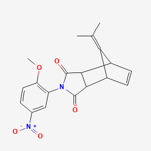 molecular formula C19H18N2O5 B5104588 4-(2-methoxy-5-nitrophenyl)-10-(1-methylethylidene)-4-azatricyclo[5.2.1.0~2,6~]dec-8-ene-3,5-dione 