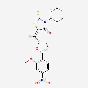 3-cyclohexyl-5-{[5-(2-methoxy-4-nitrophenyl)-2-furyl]methylene}-2-thioxo-1,3-thiazolidin-4-one