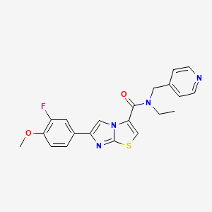 N-ethyl-6-(3-fluoro-4-methoxyphenyl)-N-(4-pyridinylmethyl)imidazo[2,1-b][1,3]thiazole-3-carboxamide