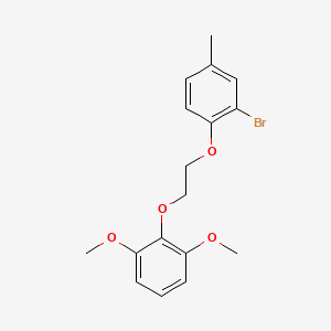 molecular formula C17H19BrO4 B5104686 2-[2-(2-bromo-4-methylphenoxy)ethoxy]-1,3-dimethoxybenzene 
