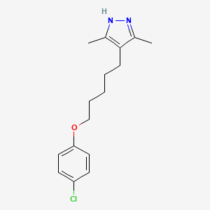 molecular formula C16H21ClN2O B5104689 4-[5-(4-chlorophenoxy)pentyl]-3,5-dimethyl-1H-pyrazole 