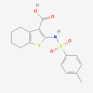 molecular formula C16H17NO4S2 B510469 2-{[(4-Methylphenyl)sulfonyl]amino}-4,5,6,7-tetrahydro-1-benzothiophene-3-carboxylic acid CAS No. 63183-30-2