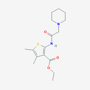 molecular formula C16H24N2O3S B510470 Ethyl 4,5-dimethyl-2-[(piperidin-1-ylacetyl)amino]thiophene-3-carboxylate CAS No. 62349-10-4