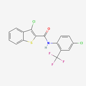 3-chloro-N-[4-chloro-2-(trifluoromethyl)phenyl]-1-benzothiophene-2-carboxamide