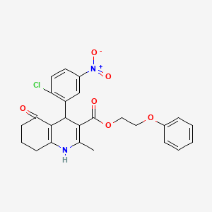 molecular formula C25H23ClN2O6 B5104737 2-phenoxyethyl 4-(2-chloro-5-nitrophenyl)-2-methyl-5-oxo-1,4,5,6,7,8-hexahydro-3-quinolinecarboxylate 