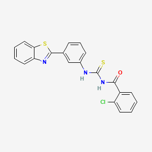 molecular formula C21H14ClN3OS2 B5104738 N-({[3-(1,3-benzothiazol-2-yl)phenyl]amino}carbonothioyl)-2-chlorobenzamide 