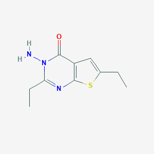 molecular formula C10H13N3OS B510474 3-amino-2,6-diethylthieno[2,3-d]pyrimidin-4(3H)-one CAS No. 80381-62-0