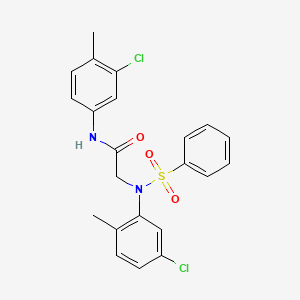 molecular formula C22H20Cl2N2O3S B5104772 N~1~-(3-chloro-4-methylphenyl)-N~2~-(5-chloro-2-methylphenyl)-N~2~-(phenylsulfonyl)glycinamide 