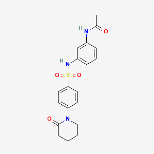 N-[3-({[4-(2-oxo-1-piperidinyl)phenyl]sulfonyl}amino)phenyl]acetamide