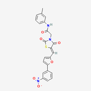 N-(3-methylphenyl)-2-(5-{[5-(3-nitrophenyl)-2-furyl]methylene}-2,4-dioxo-1,3-thiazolidin-3-yl)acetamide