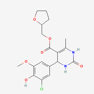 molecular formula C18H21ClN2O6 B5104812 tetrahydro-2-furanylmethyl 4-(3-chloro-4-hydroxy-5-methoxyphenyl)-6-methyl-2-oxo-1,2,3,4-tetrahydro-5-pyrimidinecarboxylate 