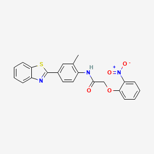 molecular formula C22H17N3O4S B5104815 N-[4-(1,3-benzothiazol-2-yl)-2-methylphenyl]-2-(2-nitrophenoxy)acetamide 