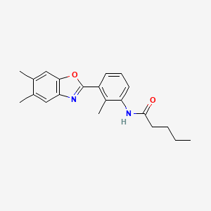 molecular formula C21H24N2O2 B5104816 N-[3-(5,6-dimethyl-1,3-benzoxazol-2-yl)-2-methylphenyl]pentanamide 