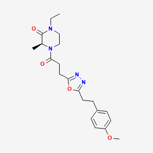 molecular formula C21H28N4O4 B5104833 (3S*)-1-ethyl-4-(3-{5-[2-(4-methoxyphenyl)ethyl]-1,3,4-oxadiazol-2-yl}propanoyl)-3-methyl-2-piperazinone 