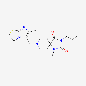 molecular formula C19H27N5O2S B5104857 3-isobutyl-1-methyl-8-[(6-methylimidazo[2,1-b][1,3]thiazol-5-yl)methyl]-1,3,8-triazaspiro[4.5]decane-2,4-dione 