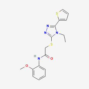 molecular formula C17H18N4O2S2 B5104871 2-{[4-ethyl-5-(2-thienyl)-4H-1,2,4-triazol-3-yl]thio}-N-(2-methoxyphenyl)acetamide 
