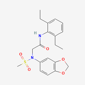 molecular formula C20H24N2O5S B5104885 N~2~-1,3-benzodioxol-5-yl-N~1~-(2,6-diethylphenyl)-N~2~-(methylsulfonyl)glycinamide 