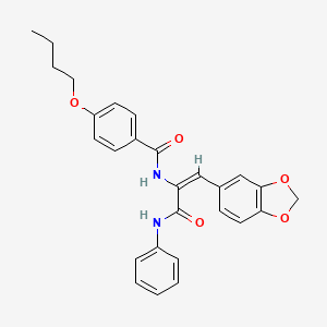 molecular formula C27H26N2O5 B5104890 N-[1-(anilinocarbonyl)-2-(1,3-benzodioxol-5-yl)vinyl]-4-butoxybenzamide 