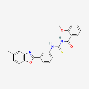 molecular formula C23H19N3O3S B5104894 2-methoxy-N-({[3-(5-methyl-1,3-benzoxazol-2-yl)phenyl]amino}carbonothioyl)benzamide 