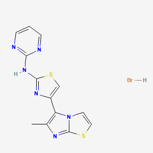 molecular formula C13H11BrN6S2 B5104905 N-[4-(6-methylimidazo[2,1-b][1,3]thiazol-5-yl)-1,3-thiazol-2-yl]-2-pyrimidinamine hydrobromide 