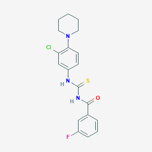 N-({[3-chloro-4-(1-piperidinyl)phenyl]amino}carbonothioyl)-3-fluorobenzamide