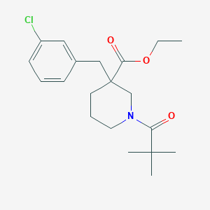 ethyl 3-(3-chlorobenzyl)-1-(2,2-dimethylpropanoyl)-3-piperidinecarboxylate