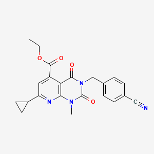 molecular formula C22H20N4O4 B5104944 ethyl 3-(4-cyanobenzyl)-7-cyclopropyl-1-methyl-2,4-dioxo-1,2,3,4-tetrahydropyrido[2,3-d]pyrimidine-5-carboxylate 