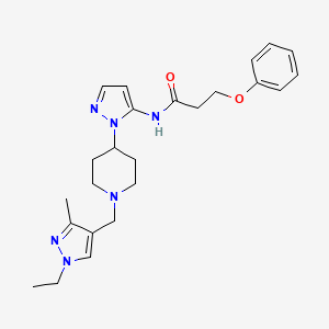 N-(1-{1-[(1-ethyl-3-methyl-1H-pyrazol-4-yl)methyl]-4-piperidinyl}-1H-pyrazol-5-yl)-3-phenoxypropanamide