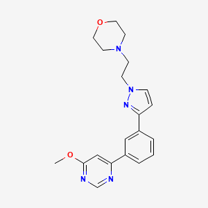 molecular formula C20H23N5O2 B5104966 4-(2-{3-[3-(6-methoxy-4-pyrimidinyl)phenyl]-1H-pyrazol-1-yl}ethyl)morpholine 