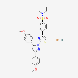 4-[2-[3,5-bis(4-methoxyphenyl)-3,4-dihydropyrazol-2-yl]-1,3-thiazol-4-yl]-N,N-diethylbenzenesulfonamide;hydrobromide