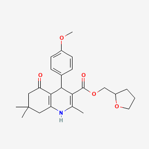 tetrahydro-2-furanylmethyl 4-(4-methoxyphenyl)-2,7,7-trimethyl-5-oxo-1,4,5,6,7,8-hexahydro-3-quinolinecarboxylate