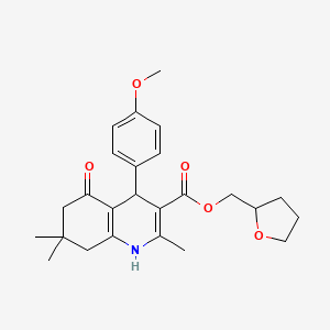 Tetrahydrofuran-2-ylmethyl 4-(4-methoxyphenyl)-2,7,7-trimethyl-5-oxo-1,4,5,6,7,8-hexahydroquinoline-3-carboxylate