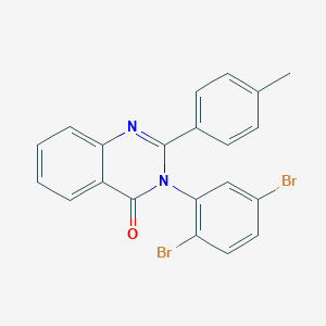 molecular formula C21H14Br2N2O B510503 3-(2,5-Dibromophenyl)-2-(4-methylphenyl)quinazolin-4-one CAS No. 497076-56-9