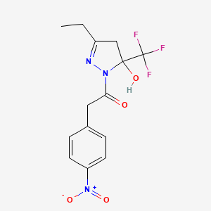 3-ethyl-1-[(4-nitrophenyl)acetyl]-5-(trifluoromethyl)-4,5-dihydro-1H-pyrazol-5-ol