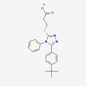 3-[[5-(4-Tert-butylphenyl)-4-phenyl-1,2,4-triazol-3-yl]sulfanyl]propanoic acid